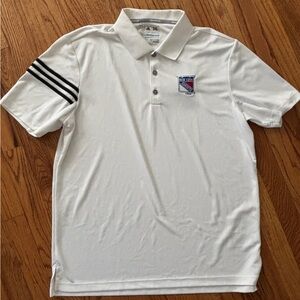 Adidas Black and White NY Rangers Polo Shirt